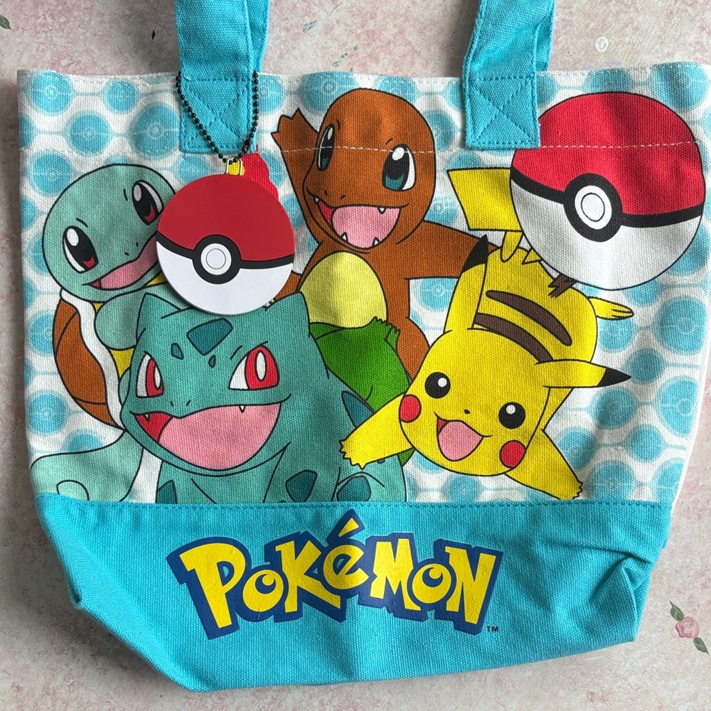 Pokemon Blue Tote with Vibrant Characters